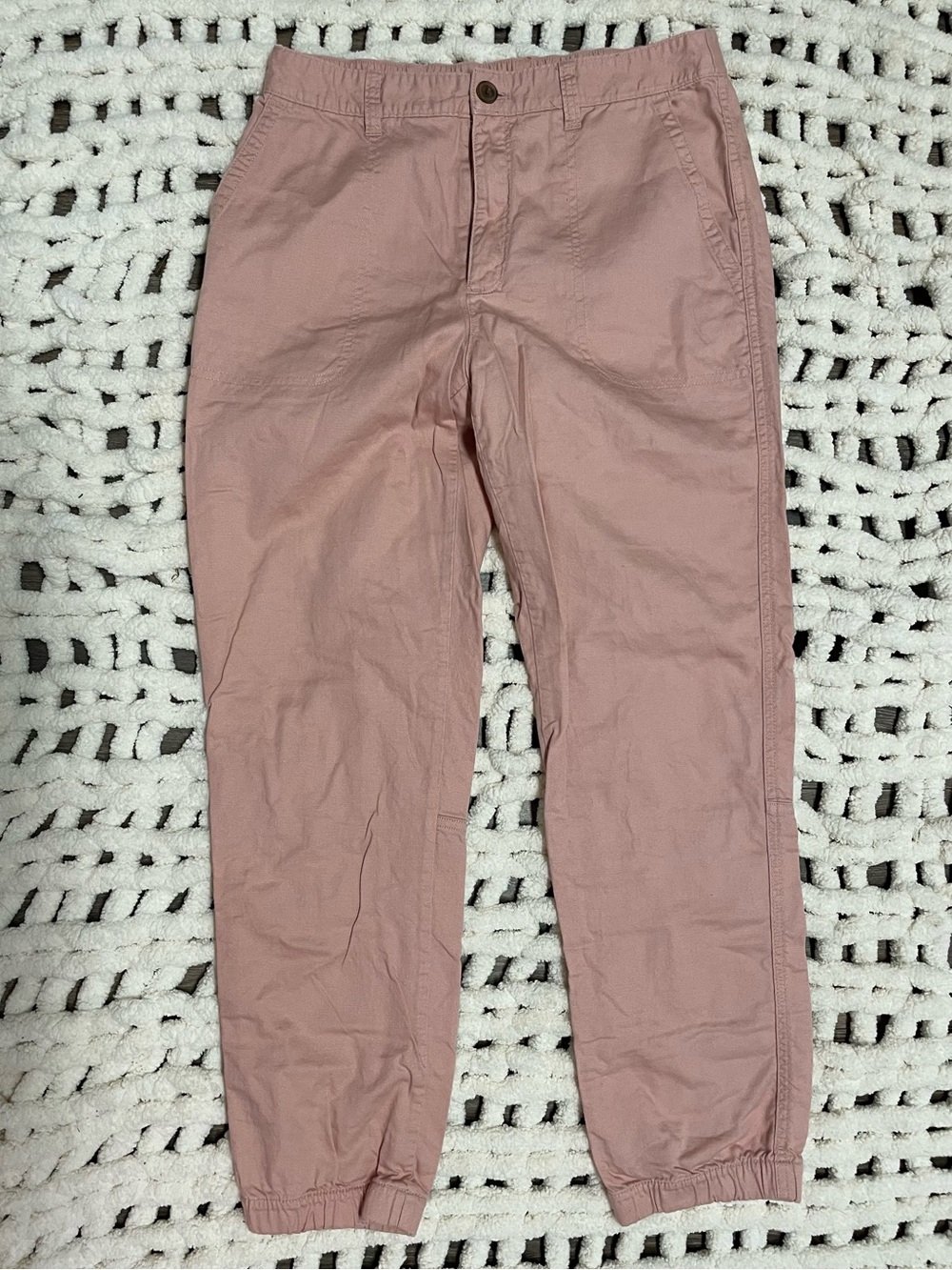 Gap pink twill cuffed girlfriend jogger pants comfort utility size 6 comfort y2k